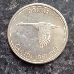 Two Canadian Silver Dollars 1867-1967