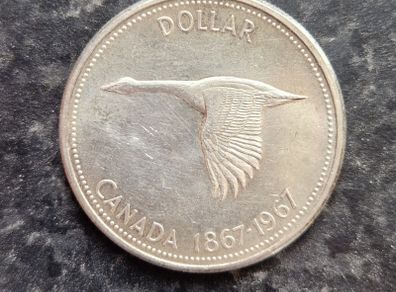 Two Canadian Silver Dollars 1867-1967