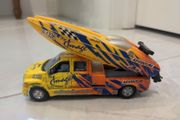 Toy jeep and speed boat