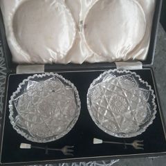 solid silver and crystal set