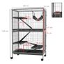 Small Animal Cage for Chinchilla Ferret Kitten on Wheels with Hammock Removable Tray, Grey Image 5