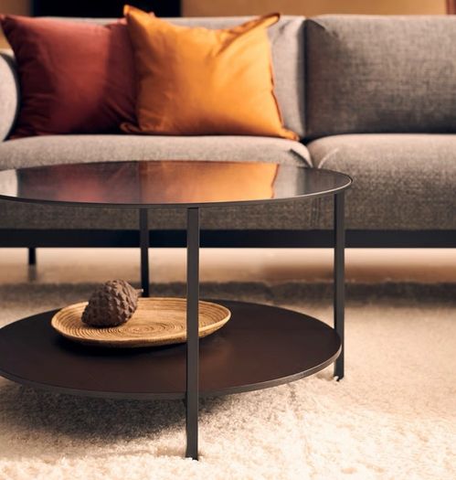 Black round coffee table