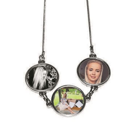 Pesonalised 3x Round Necklace with your photos