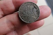 1915 France Silver One Franc Coin