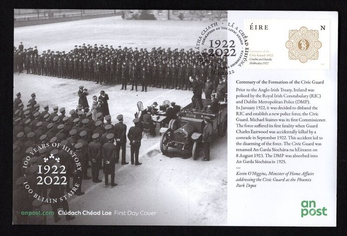 2022 Ireland 100 Years of History Commemorative Stamp An Post First Day Covers (3) (FDC)