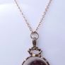 Vintage  Gold Plated Bloodstone & Carnelian Spinner Pendant and Chain Image 4