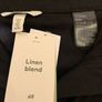 Linen Blend Black Trousers Image 3