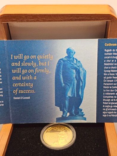 Ireland 2025 Gold Proof 1/4oz Au Daniel O'Connell 50 Euro Coin 250 Anniversary in Original Holder with COA