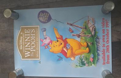 Winnie the Pooh Vintage Poster 1997  Disney Classics Promotional Video Release 24inch x 33inch