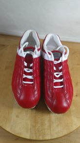 Levi's Red Leather Trainers EU 37 UK 4 Retro 70s Style Ripple Sole Sneakers