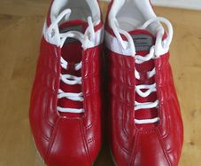 Levi's Red Leather Trainers EU 37 UK 4 Retro 70s Style Ripple Sole Sneakers