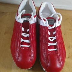 Levi's Red Leather Trainers EU 37 UK 4 Retro 70s Style Ripple Sole Sneakers