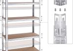 Heavy-duty shelves, set of 2, cellar shelves, storage shelves, 180 x 90 x 40 cm, plug-in shelves, each with a load capacity of up to 875 kg and 5 adjustable shelves, reinforced steel frame, silver