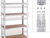 Heavy-duty shelves, set of 2, cellar shelves, storage shelves, 180 x 90 x 40 cm, plug-in shelves, each with a load capacity of up to 875 kg and 5 adjustable shelves, reinforced steel frame, silver
