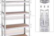 Heavy-duty shelves, set of 2, cellar shelves, storage shelves, 180 x 90 x 40 cm, plug-in shelves, each with a load capacity of up to 875 kg and 5 adjustable shelves, reinforced steel frame, silver