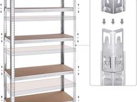 main image for ad Heavy-duty shelves, set of 2, cellar shelves, storage shelves, 180 x 90 x 40 cm, plug-in shelves, each with a load capacity of up to 875 kg and 5 adjustable shelves, reinforced steel frame, silver