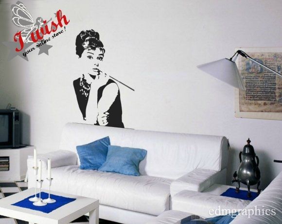 AUDREY HEPBURN Nice Lady Removable and Washable Wall Sticker