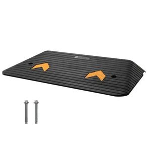 Upgraded Rubber Threshold Ramp, 3" Rise Door Ramp with 1 Channel, Natural Rubber Car Ramp