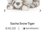 New JELLYCAT Sacha Snow Tiger