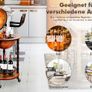 Wooden Globe Bar on Wheels, Bar Trolley, Home Bar, Wine Rack 45 x 45 x 88 cm, Brown Image 4