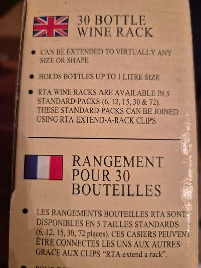 RTA 30 Bottle Wine Rack , New in Box