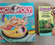 Scooby-Doo Maze of Mayhem 2007 & Monopoly Junior 2001 Board Game Bundle COMPLETE