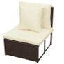 8 Piece Garden Lounge Set with Cushions Poly Rattan Brown Image 4