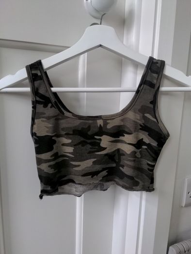 SHEIN girls Army style crop top