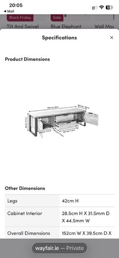 Apogee Television stand for TV's up to 65"