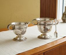 Magnificent Bee Moynihan Irish Sterling Silver Sugar Bowl and Milker (347 grams)