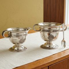 Magnificent Bee Moynihan Irish Sterling Silver Sugar Bowl and Milker (347 grams)