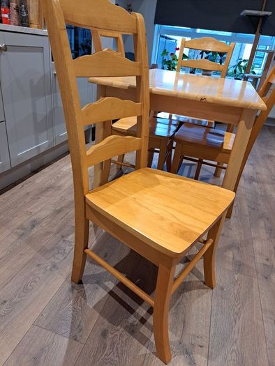 Wooden dining table and 4 chairs