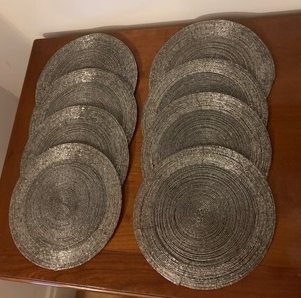 Silver Beaded Placemats x 8