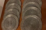 Silver Beaded Placemats x 8