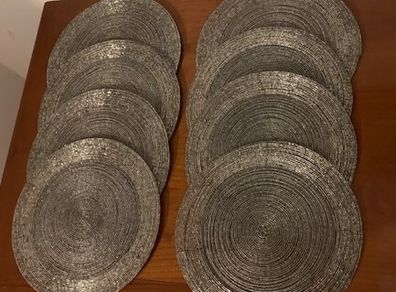 Silver Beaded Placemats x 8