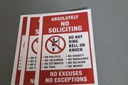 No callers please signs