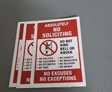 No callers please signs