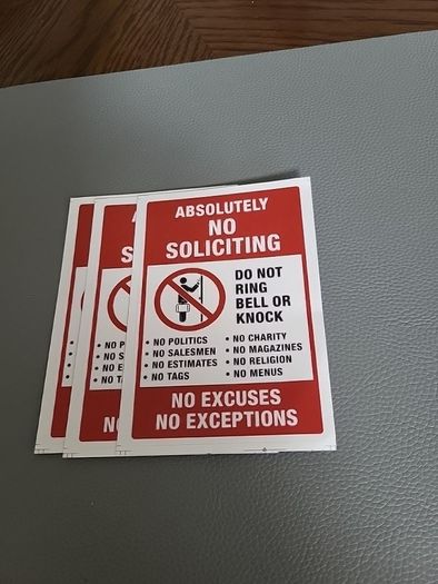No callers please signs