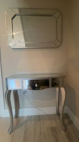 Mirrored console table and matching mirror
