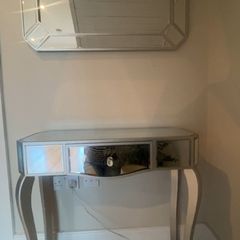 Mirrored console table and matching mirror