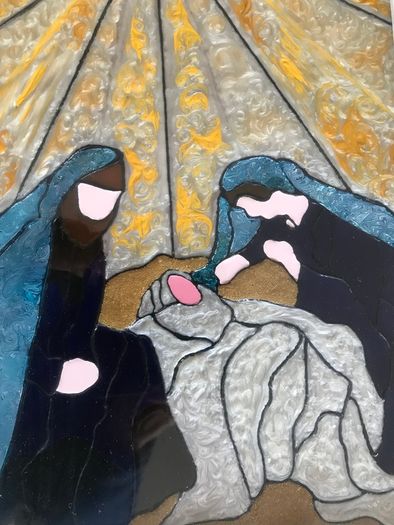Double Framed Glass Painting