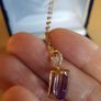 10 ct gold Amethyst and Diamonds pendant Image 3