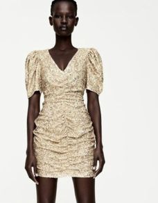 Zara Gold Sequin Dress
