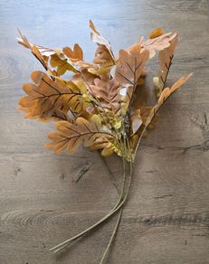 Artificial oak leaves picks - 3 picks - Autumn