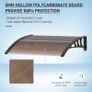 Curved Window Door Canopy Aluminium Rigid Plastic Polycarbonate Fixed Outdoor Awning Modern Design UV Water Rain Resist 100 x 75cm Brown Image 5