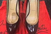 Ladies Shoes Louboutin Style. Black Patent Leather