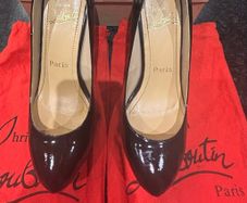 Ladies Shoes Louboutin Style. Black Patent Leather