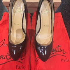 Ladies Shoes Louboutin Style. Black Patent Leather