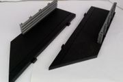 Scalextric: 2x Lead In/Out Straight Borders (in Black) with Barriers