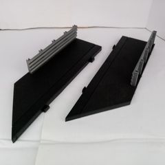 Scalextric: 2x Lead In/Out Straight Borders (in Black) with Barriers